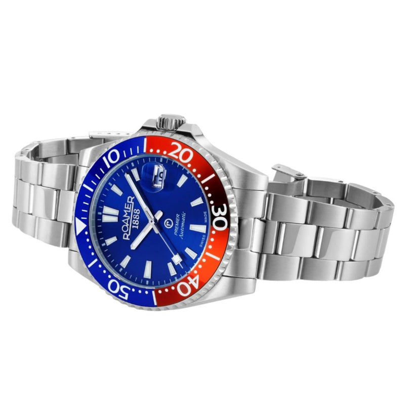 Roamer Premier Men's Watch Blue Dial Pepsi Bezel Automatic 986983 41 45 20