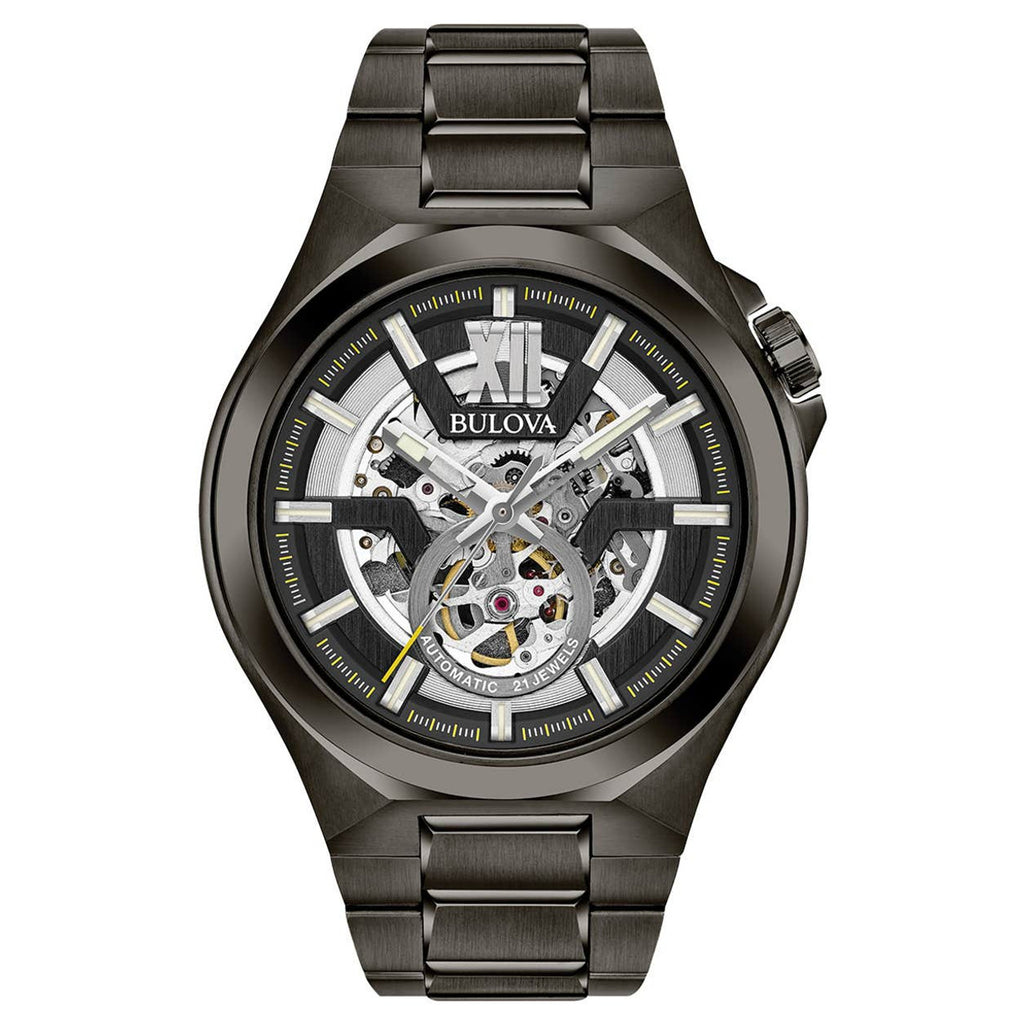 Bulova Maquina Men's Watch Black Skeleton 98A179