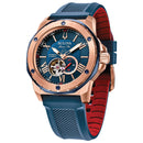 Bulova Marine Star Men's Watch Rose Gold Blue Automatic 98A227
