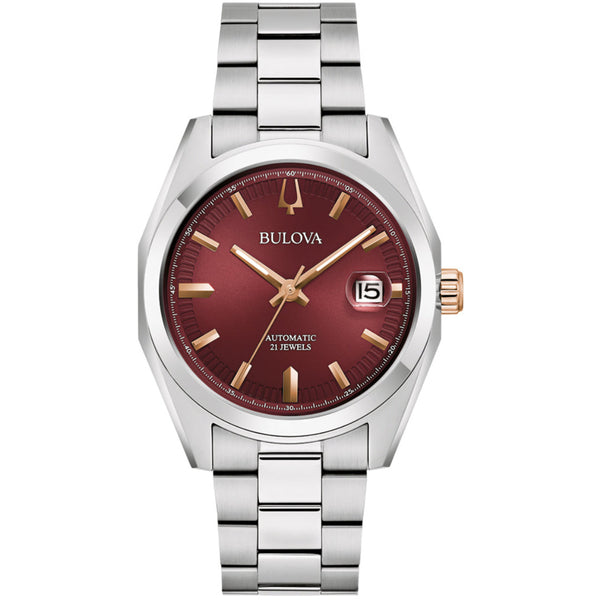 Bulova Surveyor Men's Watch Red Automatic 98B422
