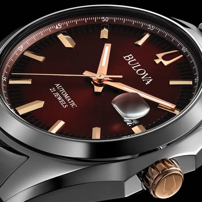 Bulova Surveyor Men's Watch Red Automatic 98B422