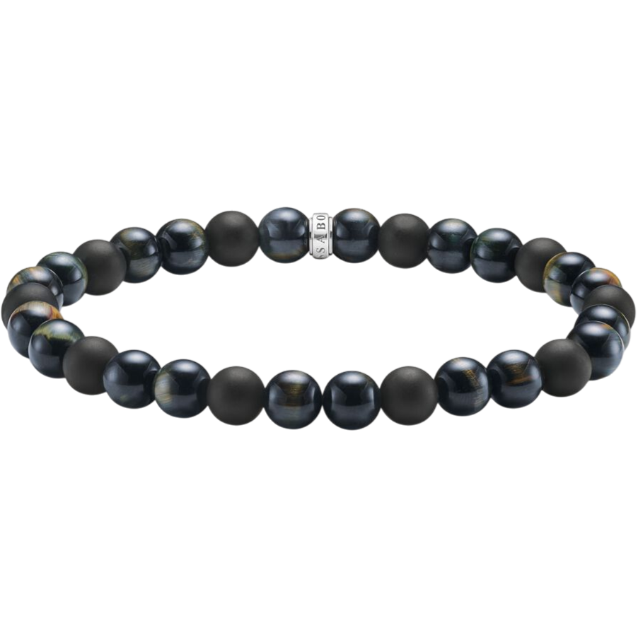 Thomas Sabo Talisman Bracelet Tiger Eye And Obsidian beads A2182-806-7