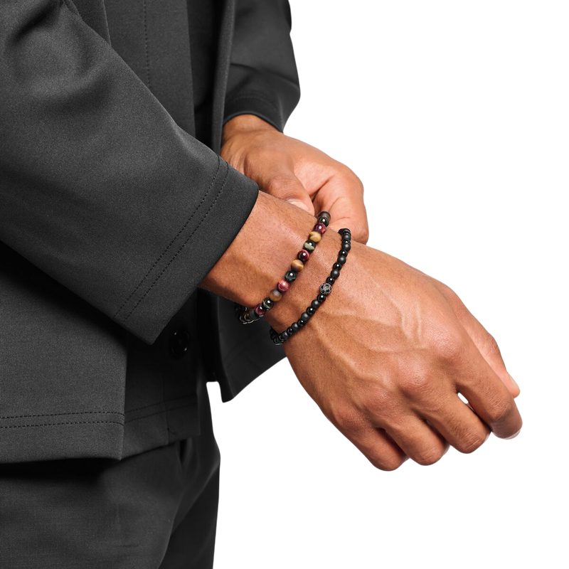 Thomas Sabo Talisman Bracelet Obsidian beads A2184-705-11