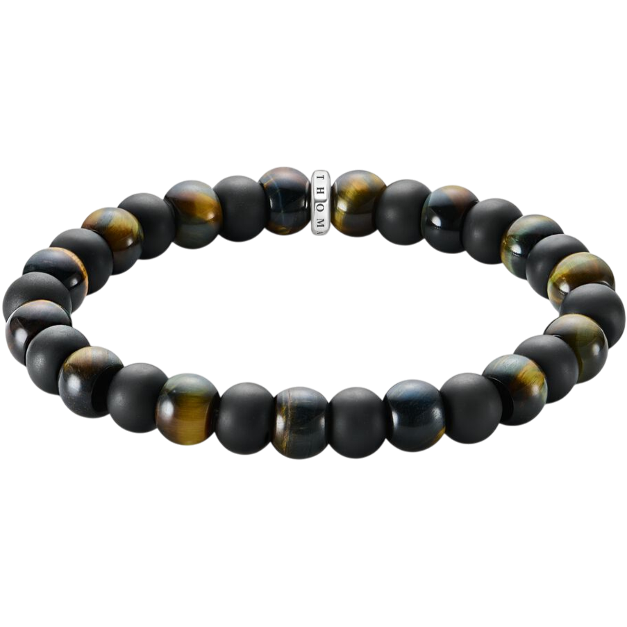 Thomas Sabo Bracelet Obsidian And Tiger Eyes beads A2196-806-11