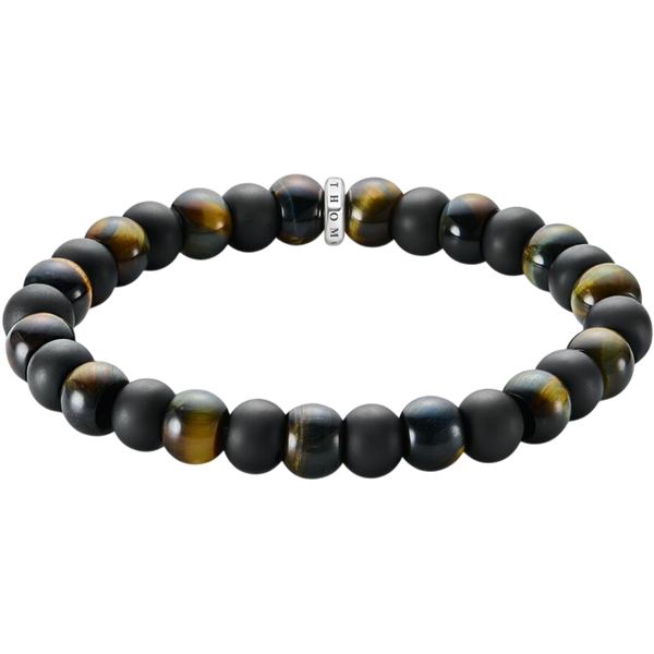 Thomas Sabo Bracelet Obsidian And Tiger Eyes beads A2196-806-11