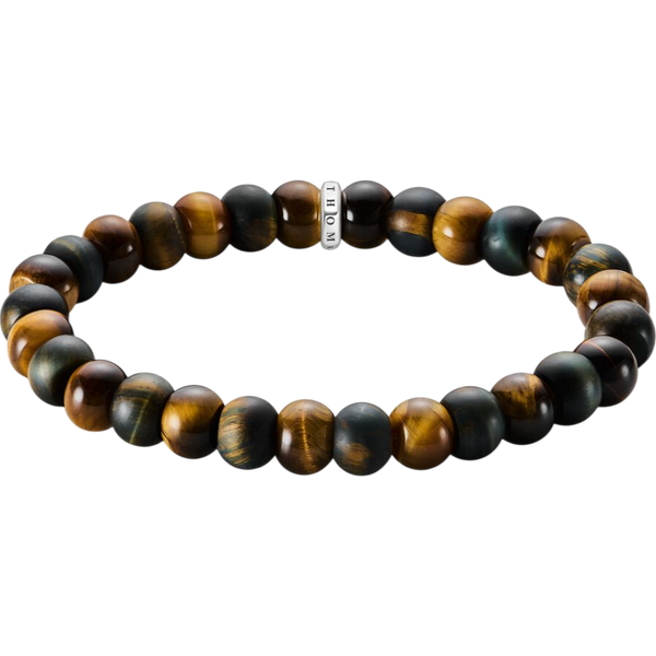 Thomas Sabo Bracelet Tiger Eye Gold Brown Blue beads A2196-826-2