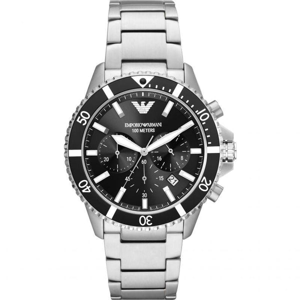 Emporio Armani Diver Men's Black Dial Chronograph Watch AR11360 - WatchStatus Ltd