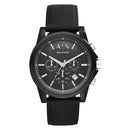 Armani Exchange Men's Watch Black Silicone Chronograph AX1326