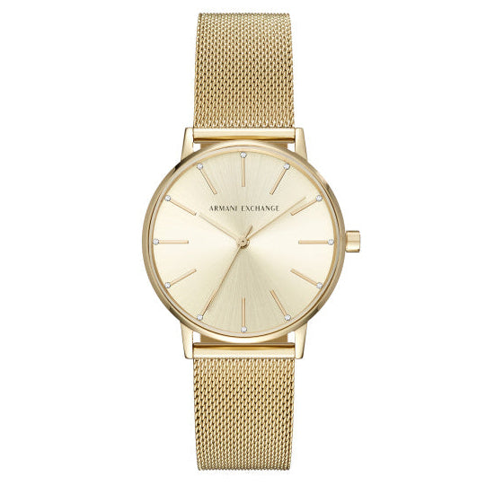 Armani Exchange Lola Ladies Watch Gold Mesh AX5536
