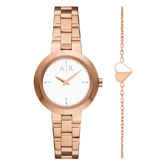 Armani Exchange Jackie Ladies Watch & Bracelet Giftset AX7175SET
