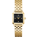 Rosefield Boxelle Black Crystals Ladies Watch Gold BBGSG-B08