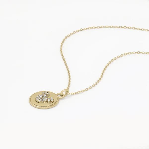Disney Mickey Mouse Gold Disc 100 Anniversary Pendant Necklace