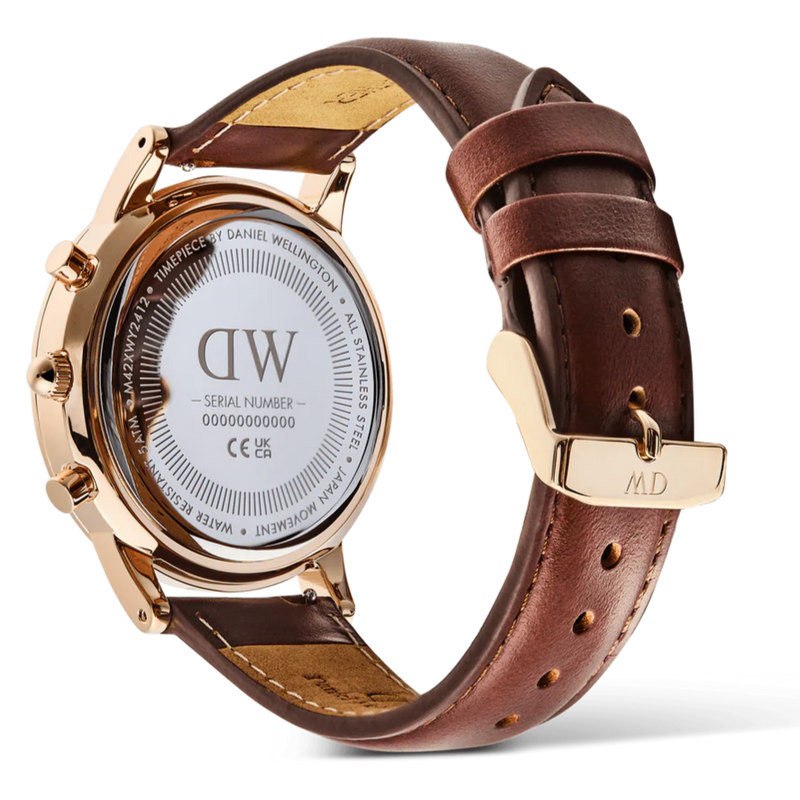 Daniel Wellington Iconic Chronograph Men's Watch Rose Gold Blue Dial DW00100639