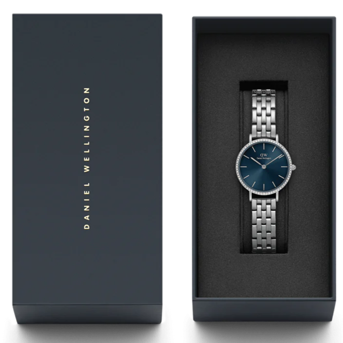 Daniel Wellington Petite Lumine Ladies Watch Silver Blue Dial DW00100664
