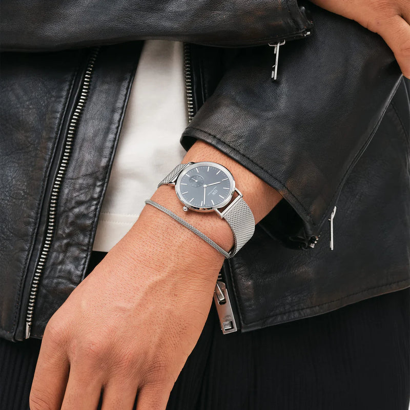 Daniel Wellington Classic Ashfield Men's Watch Silver Black Dial DW00100711