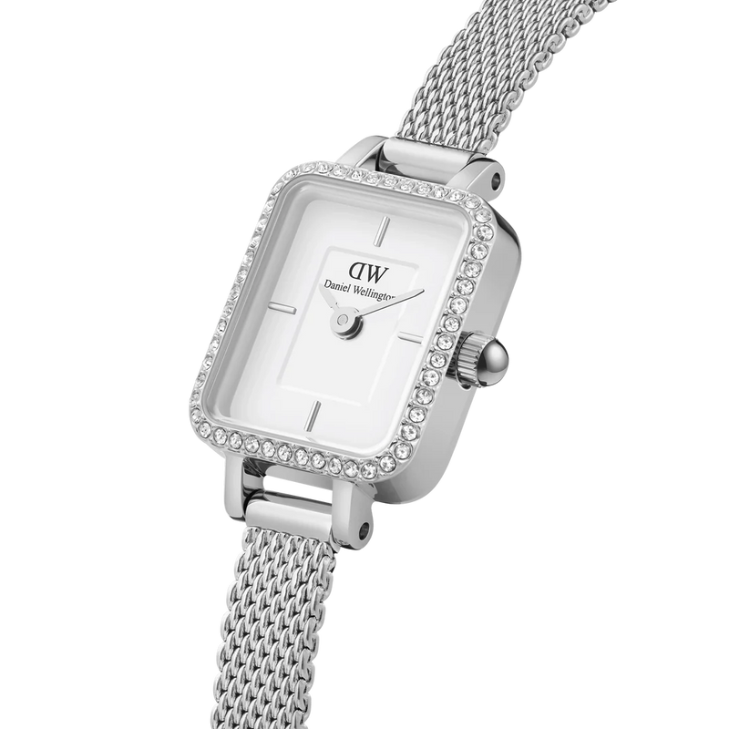 Daniel Wellington Quadro Mini Lumine Ladies Watch Silver White Dial DW00100732