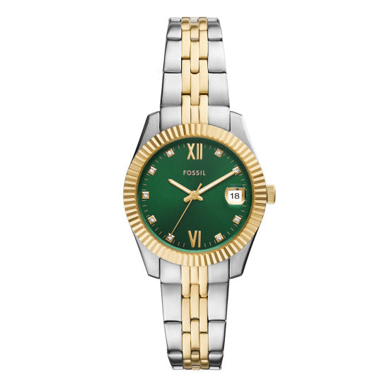Fossil Scarlette Ladies Watch Green Two-Tone ES5388