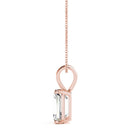 Emerald Diamond Solitaire Pendant Necklace