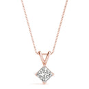 Princess Diamond Solitaire Pendant Necklace