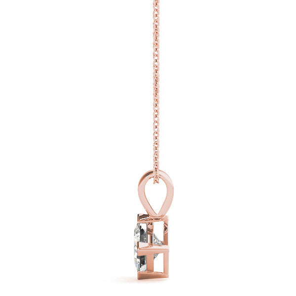 Princess Diamond Solitaire Pendant Necklace