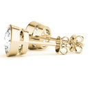 Round Rub Over Stud Diamond Earrings