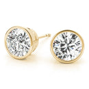 Round Rub Over Stud Diamond Earrings