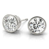 Round Rub Over Stud Diamond Earrings DiamondStatus