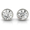 Round Rub Over Stud Diamond Earrings DiamondStatus