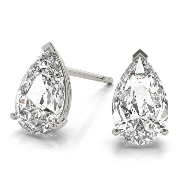 Pear Stud Diamond Earrings
