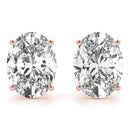 Oval Stud Diamond Earrings