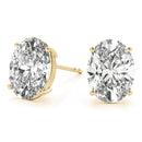 Oval Stud Diamond Earrings