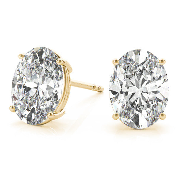 Oval Stud Diamond Earrings