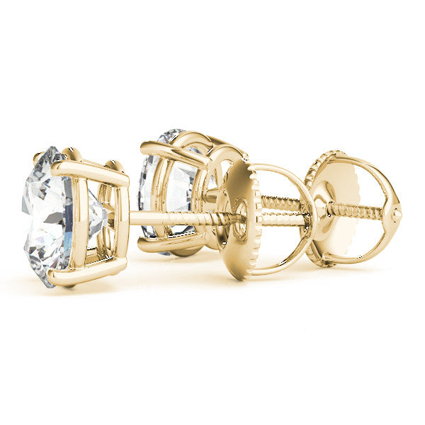 Round Stud Diamond Earrings