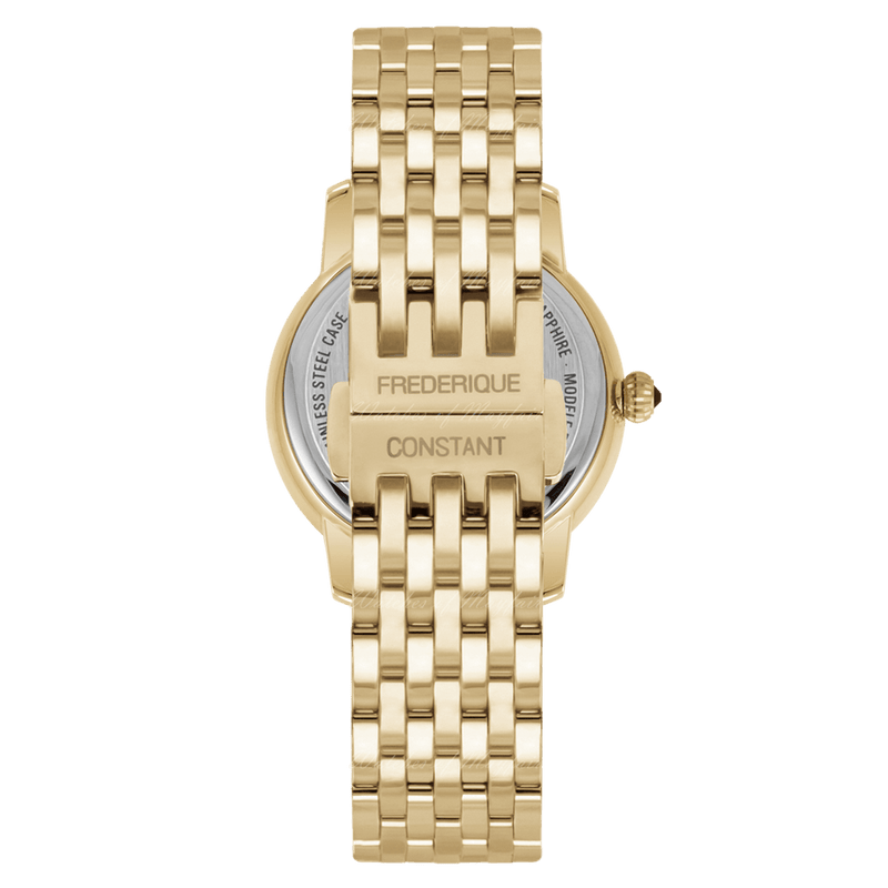 Frederique Constant Slimline Watch Ladies Gold Moon Phase FC-206MPWD1S5B - WatchStatus Ltd