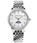 Frederique Constant Slimline Watch Ladies Diamond Moon Phase FC-206MPWD1SD6B - WatchStatus Ltd