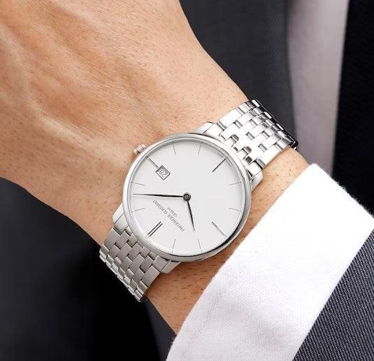 Frederique Constant Slimline Watch Men's Silver FC-220S5S6B - WatchStatus Ltd