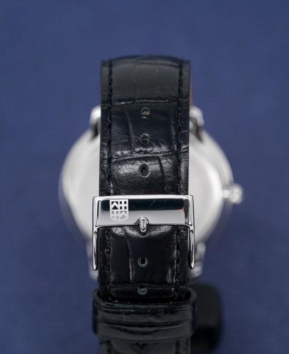 Frederique Constant Slimline Watch Men's Silver with Black Leather FC-220S5S6 - WatchStatus Ltd