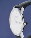 Frederique Constant Slimline Watch Men's Silver with Black Leather FC-220S5S6 - WatchStatus Ltd
