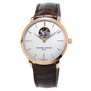 Frederique Constant Slimline Heart Beat Men's Watch Brown Leather FC-312V4S4 - WatchStatus Ltd