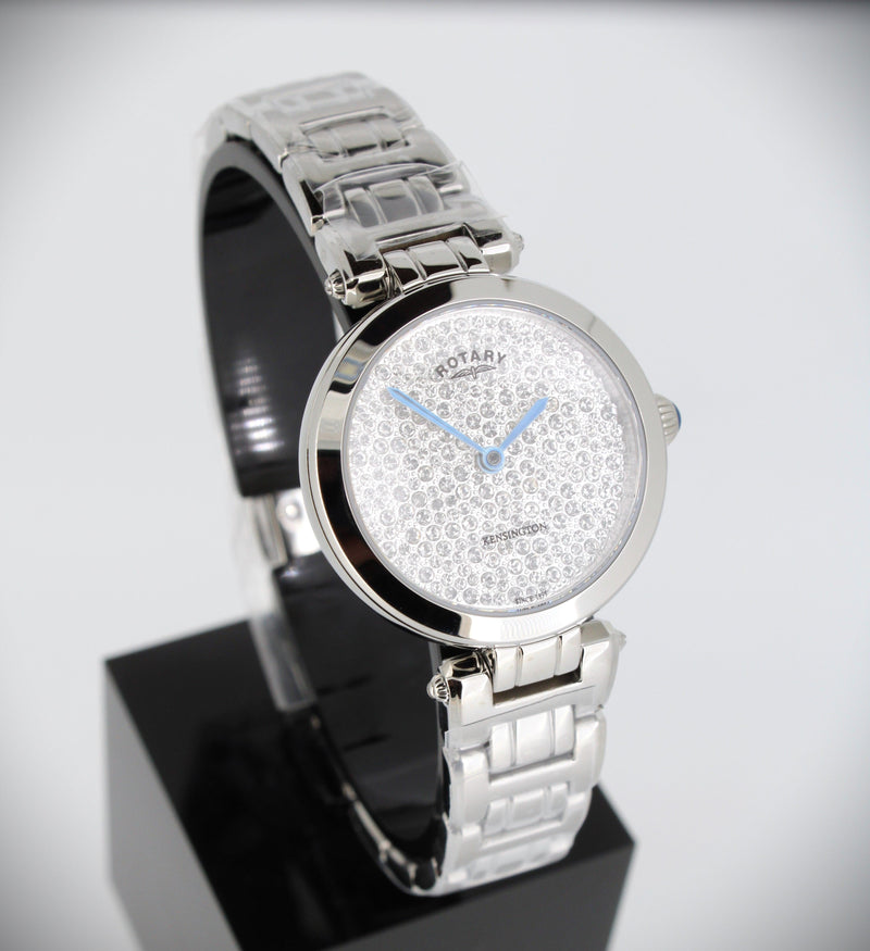 Rotary Kensington Watch Ladies Silver Crystal LB05190/33 - WatchStatus Ltd