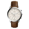 Fossil Neutra Men's Watch Silver Chronograph Leather FS5380 Fossil