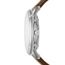 Fossil Neutra Men's Watch Silver Chronograph Leather FS5380 Fossil