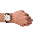 Fossil Neutra Men's Watch Silver Chronograph Leather FS5380 Fossil