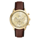 Fossil Neutra Men's Watch Gold Chronograph Leather FS6113 Fossil