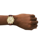 Fossil Neutra Men's Watch Gold Chronograph Leather FS6113 Fossil