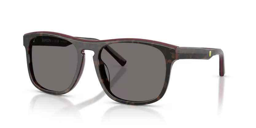 Scuderia Ferrari Square Sunglasses Havana Frame Polar Grey Lens FZ6020U 742/81