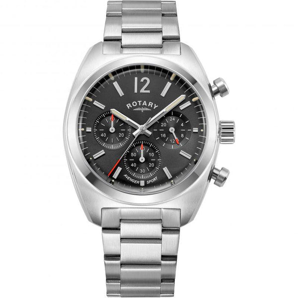 Rotary Avenger Sport Watch Men's Silver/Black Chronograph GB05485/65 - WatchStatus Ltd