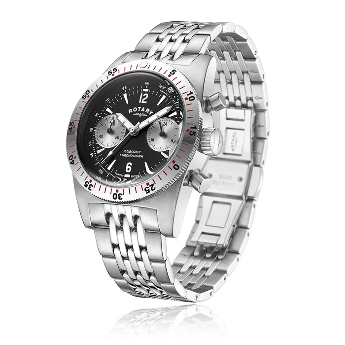 Rotary RW 1895 Heritage Men's Watch Black Dial Chronograph GB05500/30