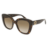 Gucci Emblem Ladies Sunglasses Havana Frame GG0327S-002 Gucci