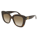 Gucci Emblem Ladies Sunglasses Havana Frame GG0327S-002